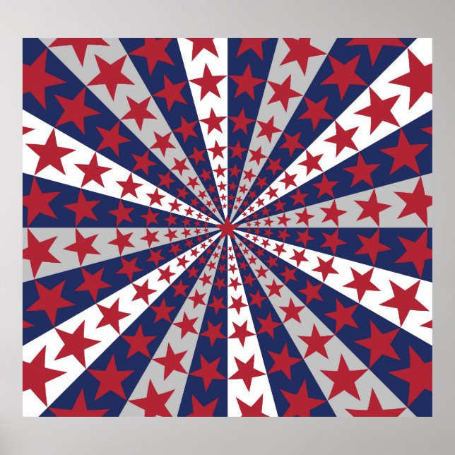 Patriotic Sunburst: American Flag Artwork Poster (Vorne)