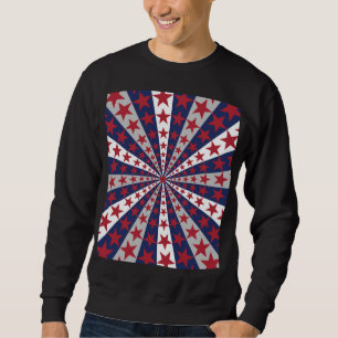Patriotic Sunburst: American Flag Artwork Sweatshirt