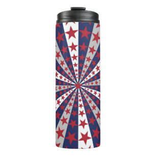 Patriotic Sunburst: American Flag Artwork Thermosbecher