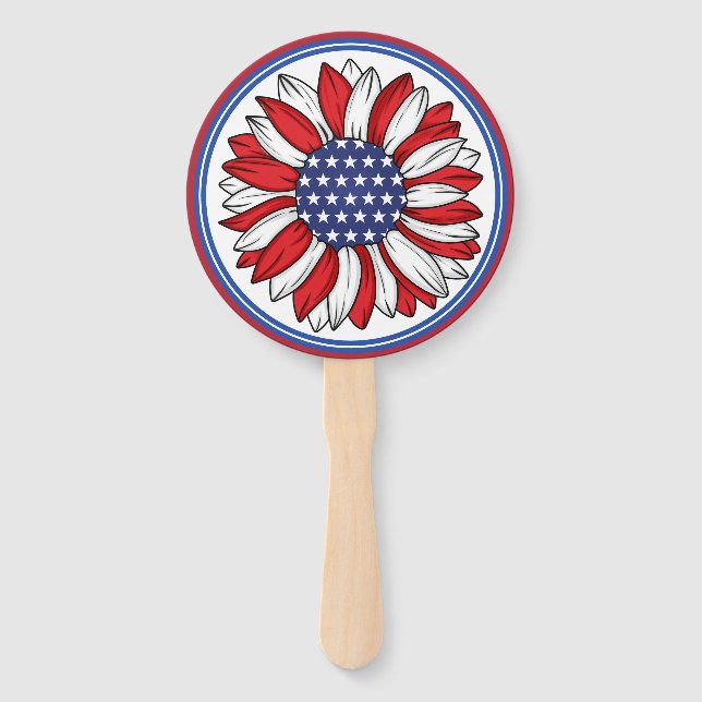 Patriotic Sunflower Fächer (Vorderseite)