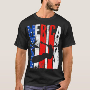 Patriotic Surfer American Flag Surfboard 4. JU T-Shirt