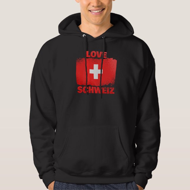 Patriotic Swiss People Switzerland Flag Liebe Schw Hoodie (Vorderseite)