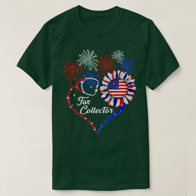 Patriotic Ta Collector 4th July American Flag S T-Shirt (Design vorne)