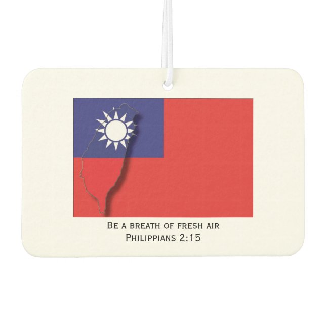 Patriotic TAIWAN FLAG | Taiwanesische Karte Kontur Autolufterfrischer (Vorderseite)