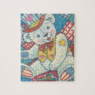 PATRIOTIC TEDDY BEAR & PATCHWORK QUILT PUZZLE