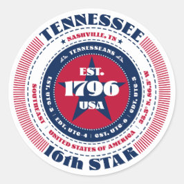 Patriotic Tennessee Circle Design Sticker