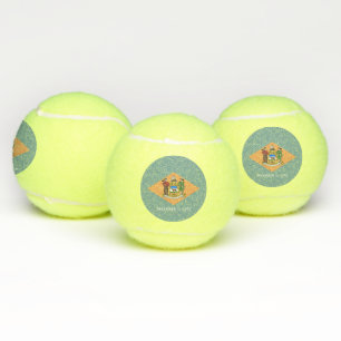 Patriotic Tennis Ball mit Flagge von Delaware, USA