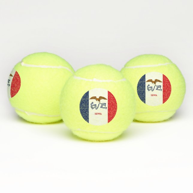 Patriotic Tennis Ball mit Flagge von Iowa, USA (Multi)