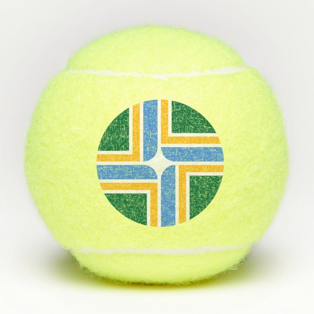 Patriotic Tennis Ball mit Flagge von Portland, USA (Vorderseite)