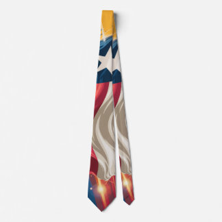 Patriotic Texas Flag Necktie - Rot, Weiß und Blu Krawatte