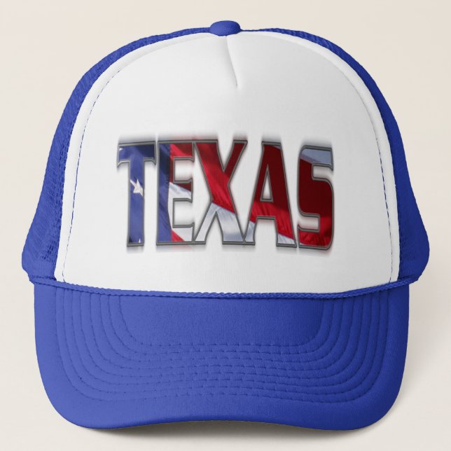 Patriotic Texas und American Flag Hat Truckerkappe (Vorderseite)