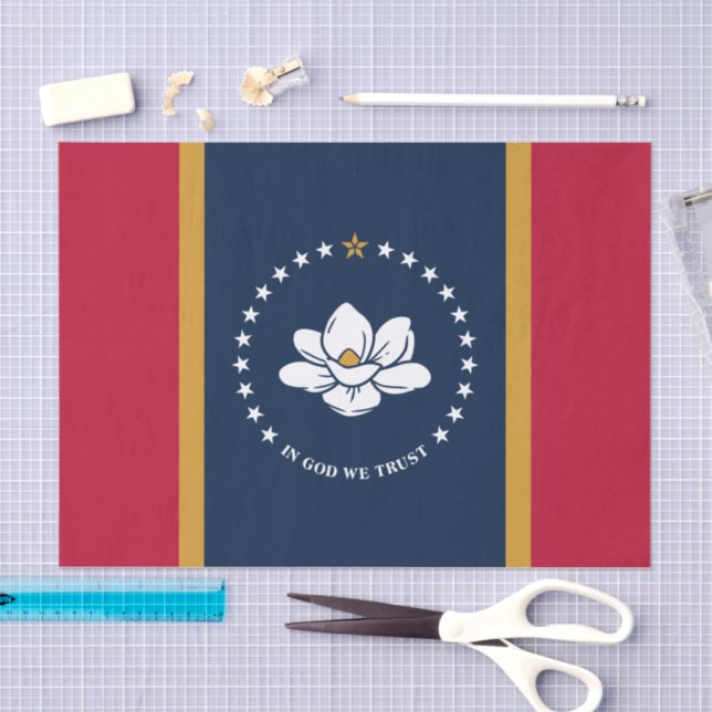 Patriotic tissue paper with flag of Mississippi Seidenpapier (Handwerk)