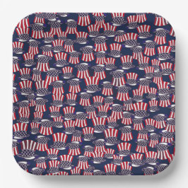 Patriotic Top Hats Pappteller