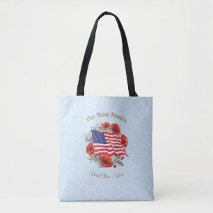 Patriotic Tote Beutel Gott segne Amerika Flagge Po