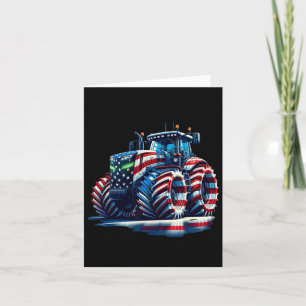 Patriotic Tractor American Flag Karte