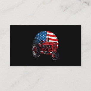 Patriotic Tractor American Flag Shirt Tractor Farm Visitenkarte