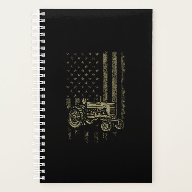 Patriotic Tractor American Flag Traktor Farm Men Planer (Vorderseite)