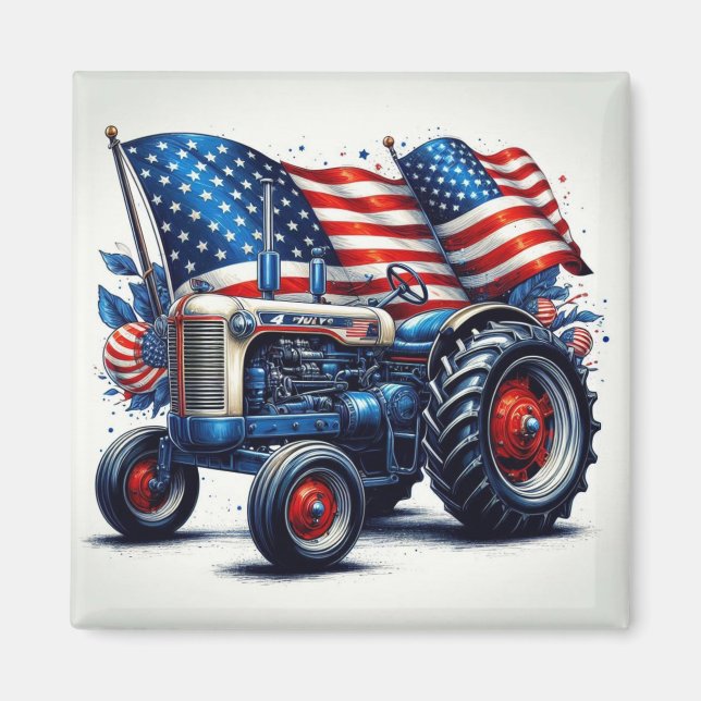 Patriotic Tractor Magnet (Vorne)