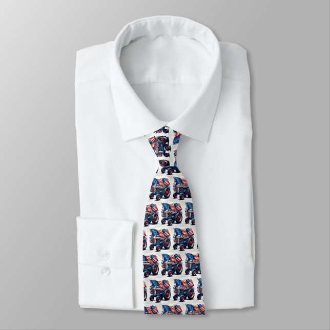 Patriotic Tractor Neck Tie Krawatte (Gebunden)