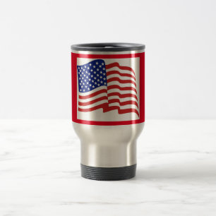 Patriotic Travel/Pendant US Flag Design 14 Oz. Reisebecher