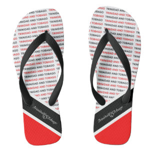 Patriotic Trinidad und Tobago Flag Colors Flip Flops