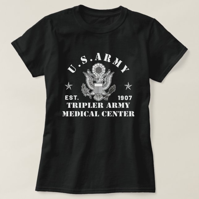 Patriotic Tripler Army Medical Centre Hawaii Hi Ar T-Shirt (Design vorne)