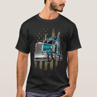 Patriotic Truck Driver American Flag Trucker Gesch T-Shirt