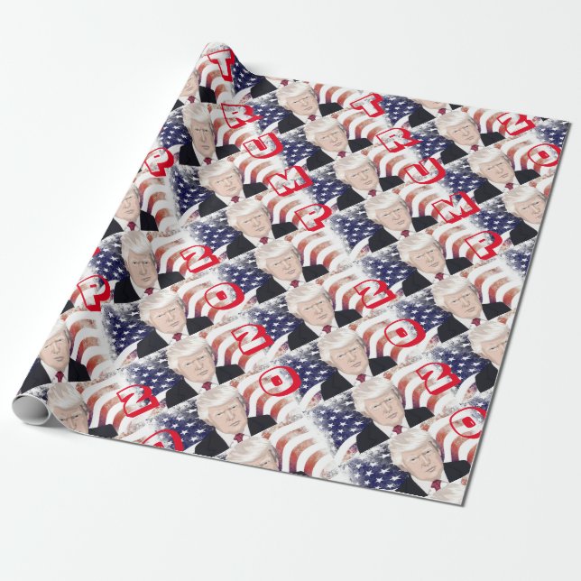 Patriotic Trump 2020 Wrapping Paper Geschenkpapier (Ungerollt)