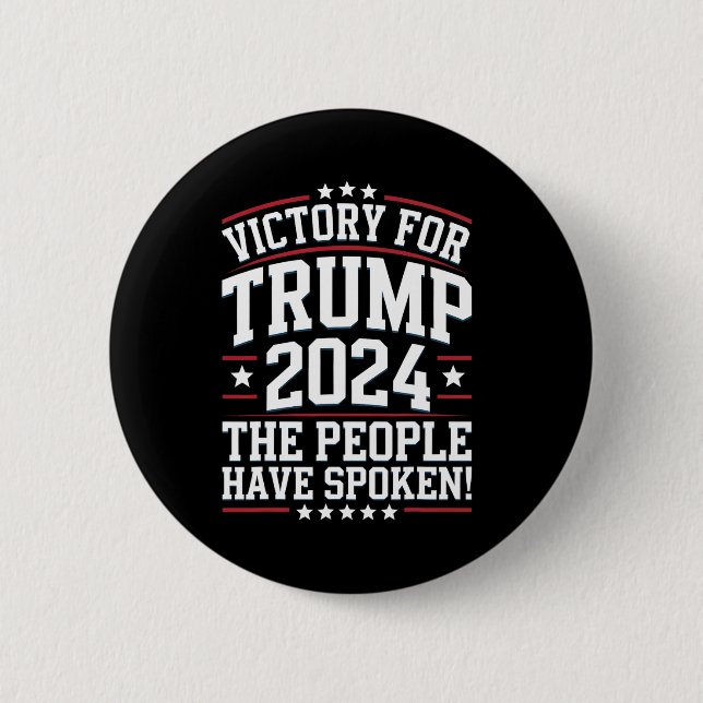 Patriotic Trump 2024 Siegesdesign für Unterstützer Button (Vorderseite)