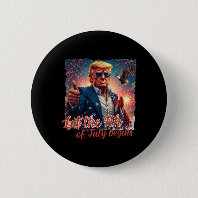 Patriotic Trump Fireworks Ließ den 4. Juli Begi Button (Vorderseite)