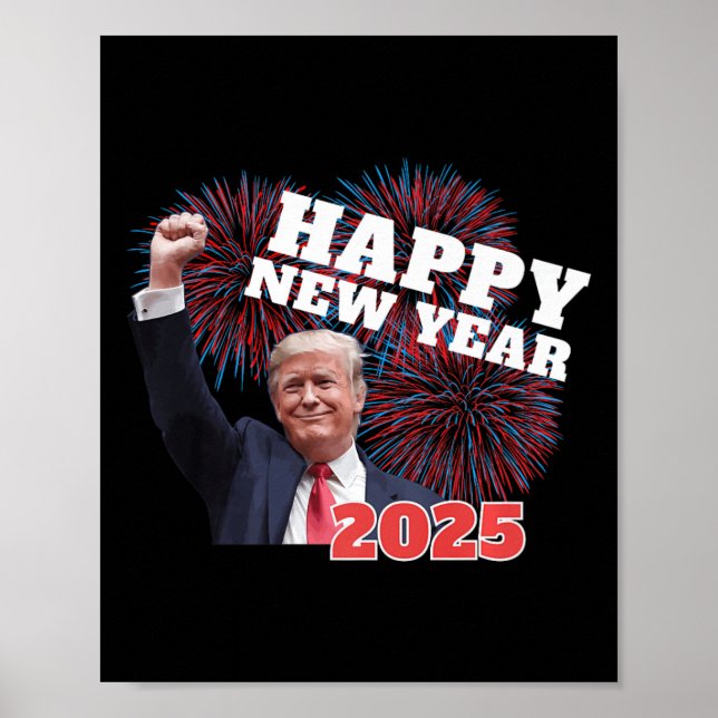 Patriotic Trump glücklich Neues Jahr 2025 Konserva Poster (Vorne)