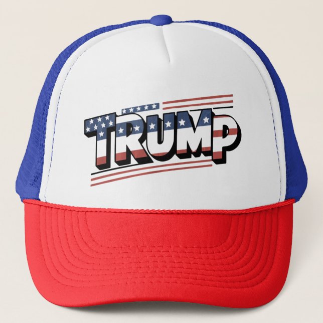 Patriotic Trump Truckerkappe (Vorderseite)
