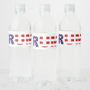 Patriotic Trump Typografie Wasserflaschenetikett