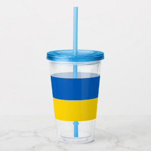 Patriotic Tumbler mit der Flagge der Ukraine Acryltrinkbecher