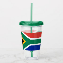 Patriotic Tumbler mit der Flagge Südafrikas Acryltrinkbecher