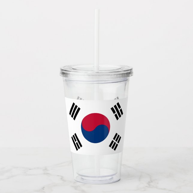 Patriotic Tumbler mit der Flagge Südkoreas Acryltrinkbecher (Vorderseite)