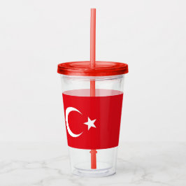 Patriotic Tumbler mit Flagge der Türkei Acryltrinkbecher