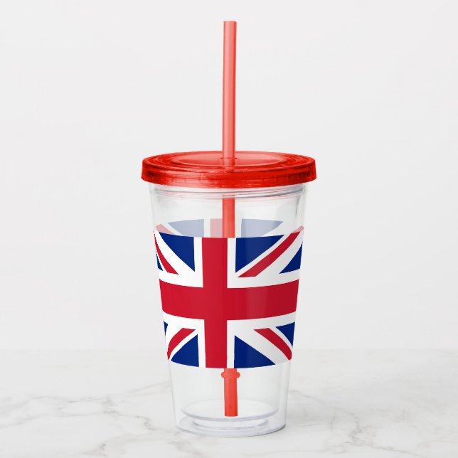 Patriotic Tumbler mit Flagge des Vereinigten König Acryltrinkbecher (Vorderseite)