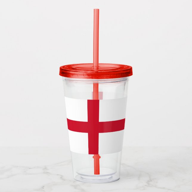 Patriotic Tumbler mit Flagge von England Acryltrinkbecher (Vorderseite)