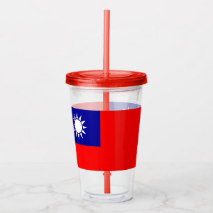 Patriotic Tumbler mit Flagge von Taiwan Acryltrinkbecher