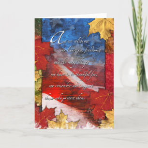 Patriotic U.S. Flag Erntedank Card Feiertagskarte