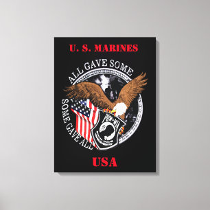 Patriotic U. S. Marines Military Wars Canvas Print Leinwanddruck