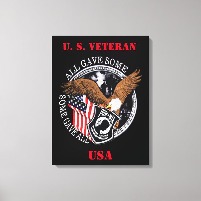 Patriotic U. S. Veteran Military Canvas Print Leinwanddruck (Vorderseite)