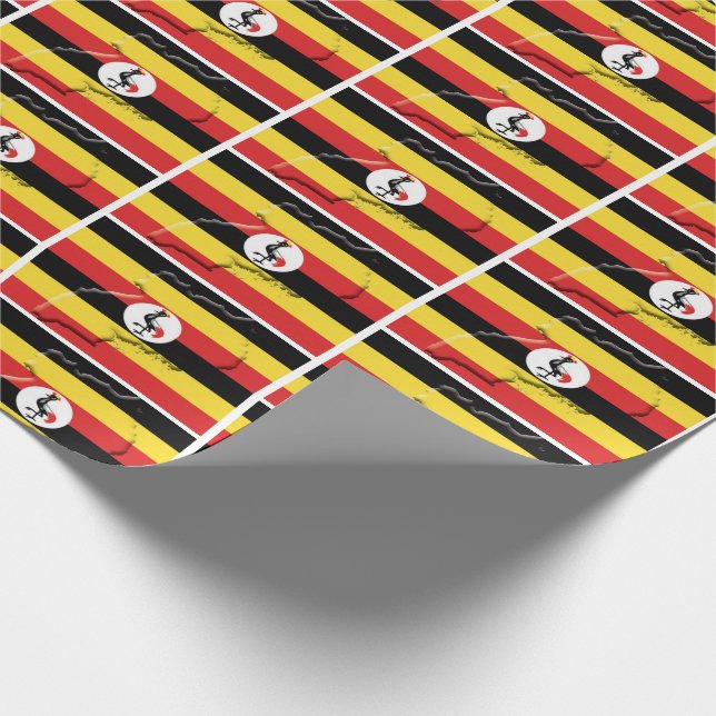 Patriotic UGANDA FLAG MAP Geschenkpapier (Ecke)