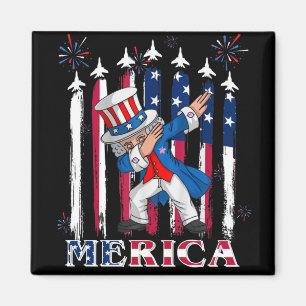 Patriotic Uncle Sam Dabbing 4. Juli Magnet