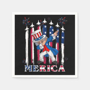 Patriotic Uncle Sam Dabbing 4. Juli Serviette