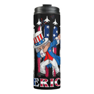 Patriotic Uncle Sam Dabbing 4. Juli Thermosbecher