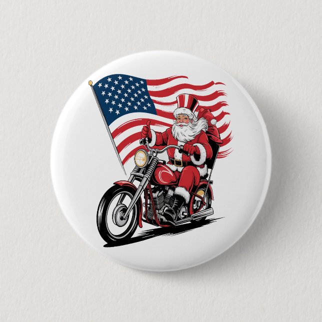 Patriotic Uncle Sam Motorcycle Button (Vorderseite)
