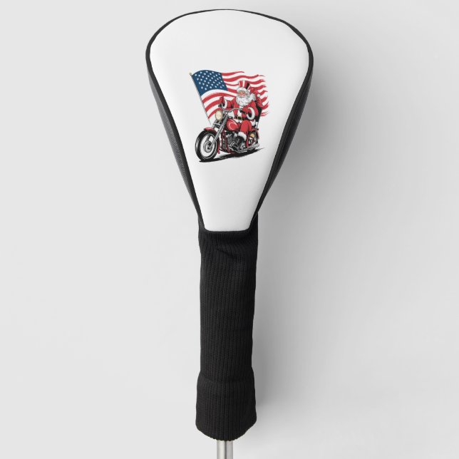 Patriotic Uncle Sam Motorcycle Golf Headcover (Vorderseite)