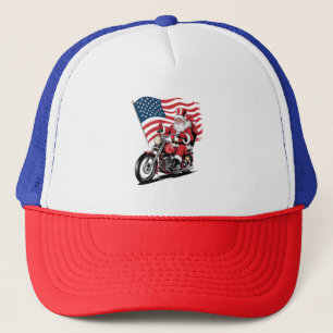 Patriotic Uncle Sam Motorcycle Truckerkappe